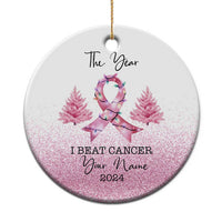Personalize Christmas Breast Cancer Christmas Ornament Custom Name The Year I Beat Cancer - Wonder Print Shop