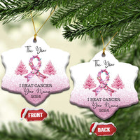 Personalize Christmas Breast Cancer Christmas Ornament Custom Name The Year I Beat Cancer - Wonder Print Shop