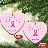 Christmas Breast Cancer Christmas Ornament I Am Warrior Pink Ribbon Christmas Tree - Wonder Print Shop