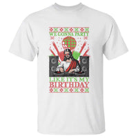 Funny Christmas Party DJ Jesus T Shirt We Gonna Party Like It's My Birthday - Wonder Print Shop