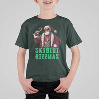 Funny Xmas T Shirt For Kid Skibidi Rizzmas Cool Santa Gangsta - Wonder Print Shop