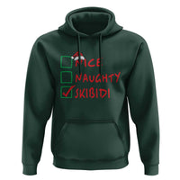 Funny Xmas Hoodie Nice Naughty Skibidi