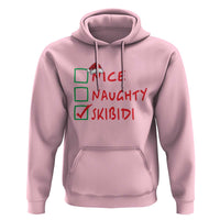 Funny Xmas Hoodie Nice Naughty Skibidi