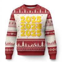 Funny Happy New Year 2025 Ugly Christmas Sweater - Wonder Print Shop