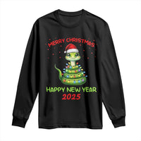 Year Of The Snake 2025 Long Sleeve Shirt Merry Christmas And Happy New Year Cute Snake