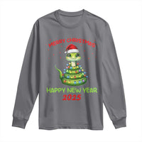 Year Of The Snake 2025 Long Sleeve Shirt Merry Christmas And Happy New Year Cute Snake