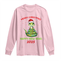 Year Of The Snake 2025 Long Sleeve Shirt Merry Christmas And Happy New Year Cute Snake