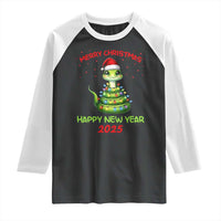 Year Of The Snake 2025 Raglan Shirt Merry Christmas And Happy New Year Cute Snake