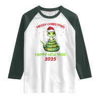 Year Of The Snake 2025 Raglan Shirt Merry Christmas And Happy New Year Cute Snake