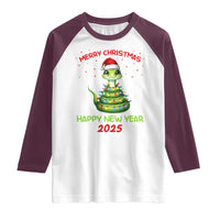 Year Of The Snake 2025 Raglan Shirt Merry Christmas And Happy New Year Cute Snake