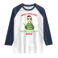 Year Of The Snake 2025 Raglan Shirt Merry Christmas And Happy New Year Cute Snake