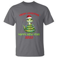 Year Of The Snake 2025 T Shirt Merry Christmas And Happy New Year Cute Snake - Wonder Print Shop