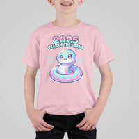 Year Of The Snake 2025 T Shirt For Kid Cute Snake Happy New Year - Wonder Print Shop