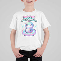 Year Of The Snake 2025 T Shirt For Kid Cute Snake Happy New Year - Wonder Print Shop
