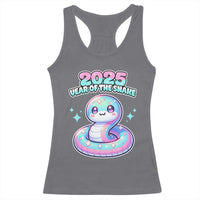 Year Of The Snake 2025 Racerback Tank Top Cute Snake Happy New Year