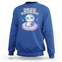 Year Of The Snake 2025 Sweatshirt Cute Snake Happy New Year - Wonder Print Shop