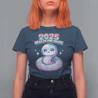 Year Of The Snake 2025 T Shirt For Women Cute Snake Happy New Year - Wonder Print Shop