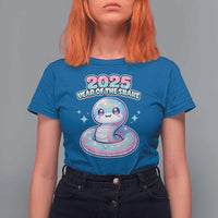 Year Of The Snake 2025 T Shirt For Women Cute Snake Happy New Year - Wonder Print Shop