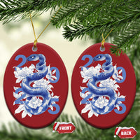 Year Of The Snake 2025 Christmas Ornament Chinese New Year Blue Snake - Wonder Print Shop