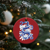 Year Of The Snake 2025 Christmas Ornament Chinese New Year Blue Snake - Wonder Print Shop