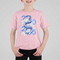 Year Of The Snake 2025 T Shirt For Kid Chinese New Year Blue Snake - Wonder Print Shop
