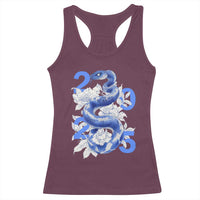 Year Of The Snake 2025 Racerback Tank Top Chinese New Year Blue Snake