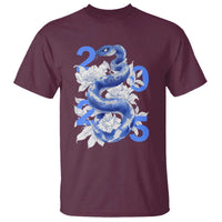 Year Of The Snake 2025 T Shirt Chinese New Year Blue Snake - Wonder Print Shop