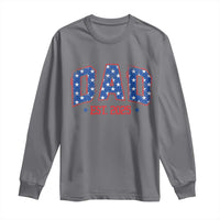 Dad Est 2025 Long Sleeve Shirt Patriotic America Flag New Father