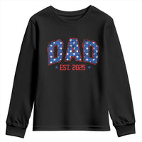 Dad Est 2025 Youth Sweatshirt Patriotic America Flag New Father