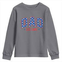 Dad Est 2025 Youth Sweatshirt Patriotic America Flag New Father