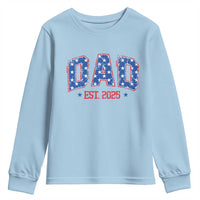 Dad Est 2025 Youth Sweatshirt Patriotic America Flag New Father