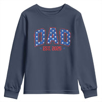 Dad Est 2025 Youth Sweatshirt Patriotic America Flag New Father