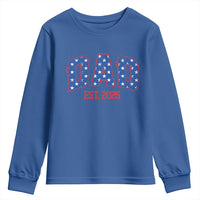Dad Est 2025 Youth Sweatshirt Patriotic America Flag New Father