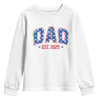 Dad Est 2025 Youth Sweatshirt Patriotic America Flag New Father