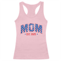 Mom Est 2025 Racerback Tank Top Patriotic America Flag New Mother