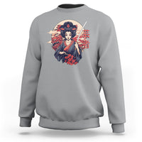 Japanese Samurai Sweatshirt Floral Warrior Geisha Woman Tokyo Anime - Wonder Print Shop