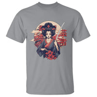 Japanese Samurai T Shirt Floral Warrior Geisha Woman Tokyo Anime - Wonder Print Shop