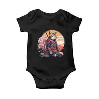 Japanese Samurai Cat Baby Onesie Floral Warrior Geisha Woman Tokyo Anime