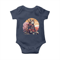 Japanese Samurai Cat Baby Onesie Floral Warrior Geisha Woman Tokyo Anime