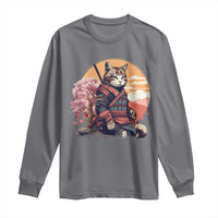 Japanese Samurai Cat Long Sleeve Shirt Floral Warrior Geisha Woman Tokyo Anime
