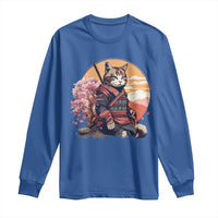 Japanese Samurai Cat Long Sleeve Shirt Floral Warrior Geisha Woman Tokyo Anime