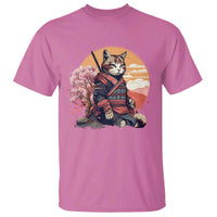 Japanese Samurai Cat T Shirt Floral Warrior Geisha Woman Tokyo Anime - Wonder Print Shop