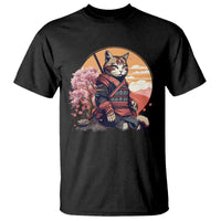Japanese Samurai Cat T Shirt Floral Warrior Geisha Woman Tokyo Anime - Wonder Print Shop