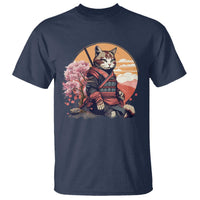 Japanese Samurai Cat T Shirt Floral Warrior Geisha Woman Tokyo Anime - Wonder Print Shop