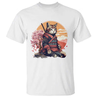 Japanese Samurai Cat T Shirt Floral Warrior Geisha Woman Tokyo Anime - Wonder Print Shop