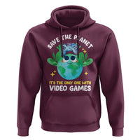 Earth Day Hoodie Save the Planet It's the Only One With Video Games Funny Gamer - Wonder Print Shop