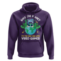 Earth Day Hoodie Save the Planet It's the Only One With Video Games Funny Gamer - Wonder Print Shop