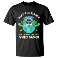 Earth Day T Shirt Save the Planet It's the Only One With Video Games Funny Gamer - Wonder Print Shop