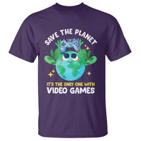 Earth Day T Shirt Save the Planet It's the Only One With Video Games Funny Gamer - Wonder Print Shop