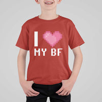 Funny Girlfriend T Shirt For Kid I Love My BF Boyfriend Valentines